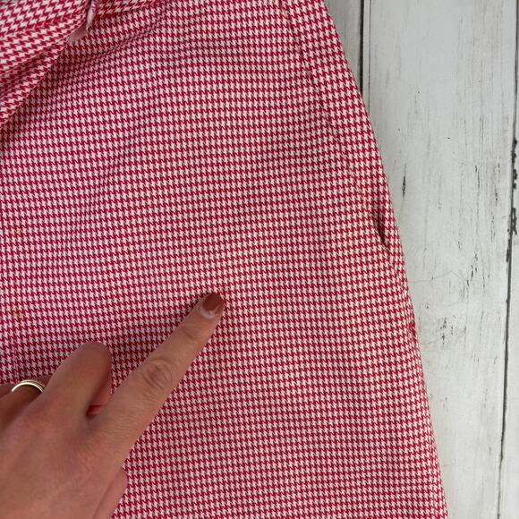 Brooks Brothers Country Club Red/White Houndstooth Wrap Skort Shorts Size 2 - Picture 14 of 15
